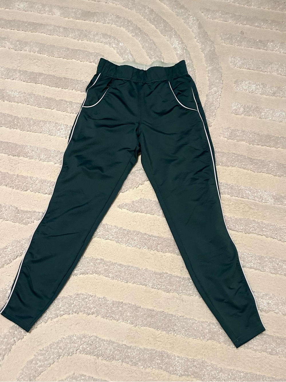 Gymshark Black Track Joggers with White Piping